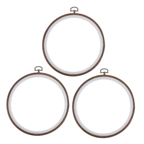 HAPINARY 3 Stück Teiliges Innendurchmesser Retro-design Kunststoff Stickrahmen für Präzises Sticken Kreuzstich und Nähzubehör Vintage Nadelarbeitsrahmen von HAPINARY
