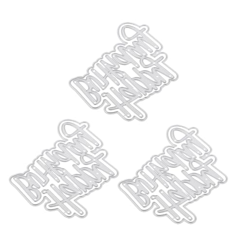 HAPINARY 3 Stück Teiliges Metall Stanzformen Happy Birthday aus Carbonstahl Präzise Gravierte Scrapbooking Schablonen für Fotoalben Kartenherstellung und Feine Prägearbeiten Langlebig und von HAPINARY