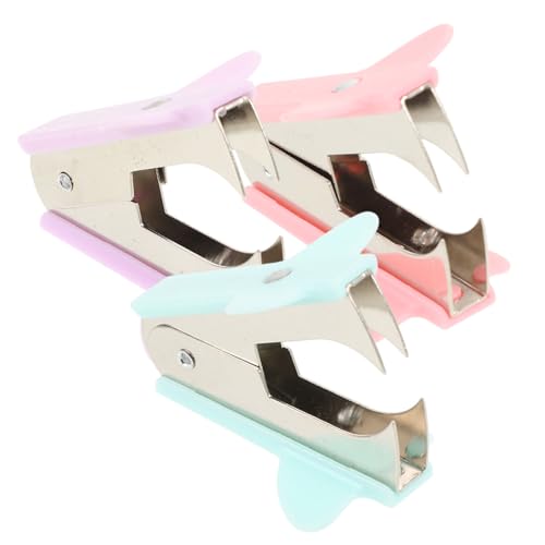 HAPINARY 3 Stück Teiliges Mini Klammerheber Tragbarer Robuster Heftklammerentferner aus Stabilem Material Ergonomisch Platzsparend Vielseitig für Büro und Haushalt Pastellfarben Lavendel von HAPINARY