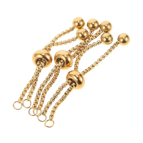 HAPINARY 3 Stück Verstellbares Edelstahl Schiebearmband mit Goldperlen DIY Schmuckherstellungs Kettenverlängerung mit Kugelenden Anpassbar für Verschiedene Handgelenkgrößen HAPINARY 3 Stück Verstellbares Edelstahl Schiebearmband mit Goldperlen DIY Schmuckherstellungs Kettenverlängerung mit Kugelenden Anpassbar für Verschiedene Handgelenkgrößen von HAPINARY