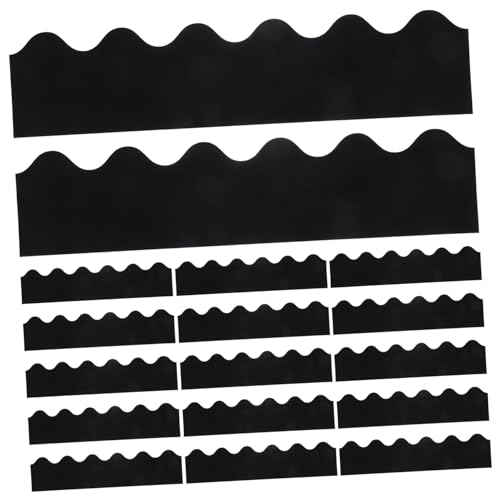 HAPINARY 30 Blatt Selbstklebende Schwarze Randstreifen für Pinnwände Abnehmbare Bordüren für Tafelverzierungen DIY Projekte und Bastelarbeiten von HAPINARY