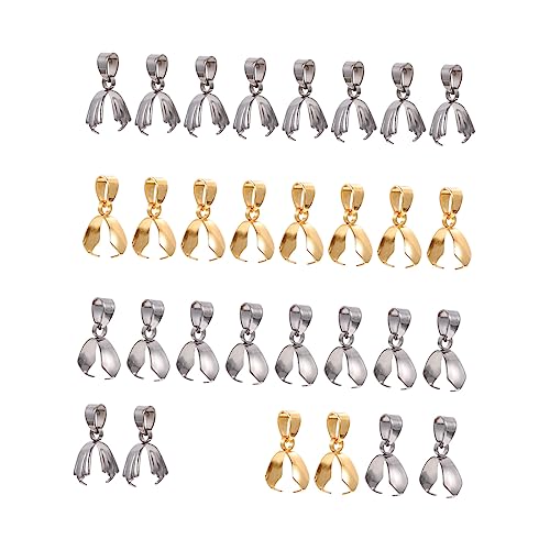 HAPINARY 30 Stück Anhänger Verschlüsse DIY Schmuckzubehör für Armbänder und Glänzendes Metall Einfache Handhabung Geeignet für Quetschperlen und Charms von HAPINARY