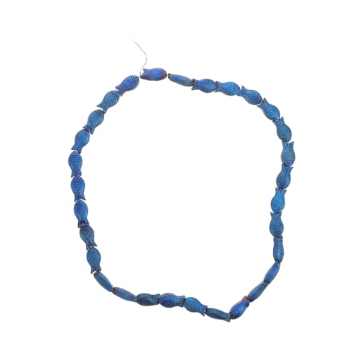 HAPINARY 30 Stück Gefrertete Glasperlen Perlen für Schmuckhersteller Glasperlen für Armbandherstellung gefrostete Knistern Glasperlen süße Fischperlen Glasperlen für Armbänder Blau von HAPINARY