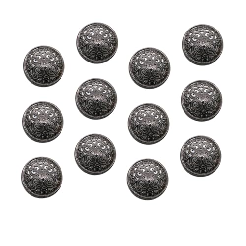 HAPINARY 30 Stück Metallknöpfe mit Hohldesign Langlebige Schwarze Mantelknöpfe Vintage Nähverschluss für Jacken Pullover DIY Mode und Bekleidungsschmuck von HAPINARY