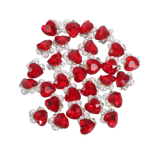 HAPINARY 30 Stück Nail Art Strasssteine Rot Kleine Glitzersteine für Nägel DIY Maniküre Schmuck für Frauen und Mädchen Langlebige Nagelverzierung für Hochzeit Party Alltag von HAPINARY
