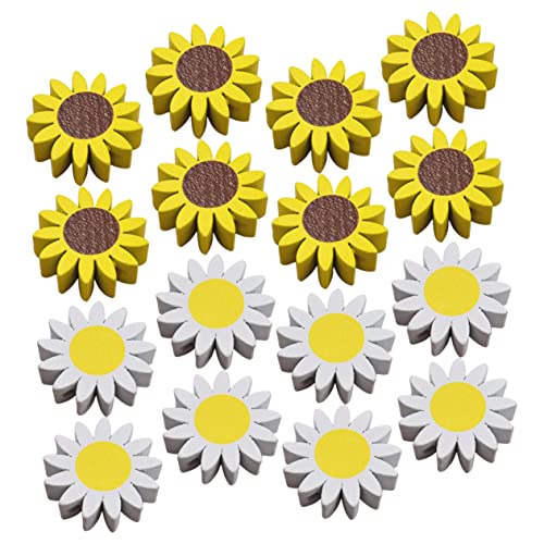 HAPINARY 30 Stück Sonnenblumen Holzperlen Für Halsketten, DIY Perlen, DIY Bastelarbeiten, Holzperlen, Abstandsperlen, Holzperlen Zum Basteln, Sonnenblumen Lose Perlen, von HAPINARY