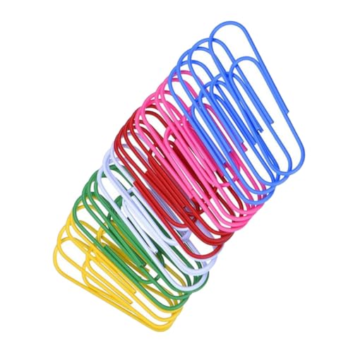 HAPINARY 30 Stück Teiliges Bunte Büroklammern Große Metallklammern mit Festem Halt Farbige Paper Clips für Aktenmanagement Wiederverwendbar für Schule Büro und Zuhause von HAPINARY