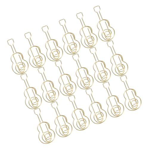 HAPINARY 30 Stück Teiliges Gitarren Büroklammern aus Metall Einzigartige Lesezeichen Clips Gold Praktische Papierklammern für Dokumentenorganisation und Buchseitenmarkierung für Büro und von HAPINARY