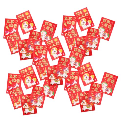 HAPINARY 300 Stück Chinesische Rote Umschläge Pferdejahr Kreative Lai See Umschläge Cartoon Design Langlebig Für Frühlingsfest Hochzeit Geburtstag Feierlichkeiten von HAPINARY
