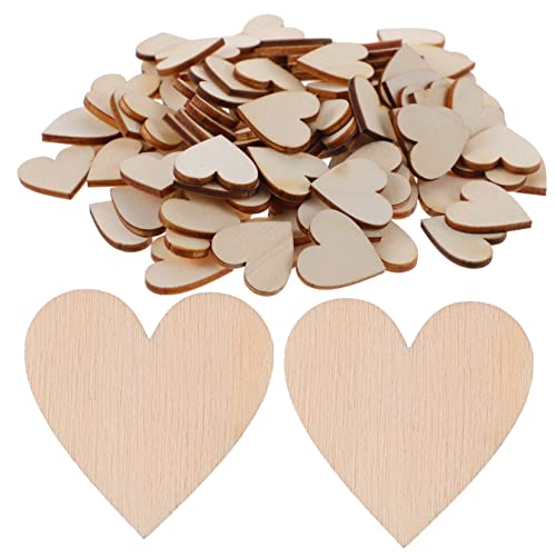 HAPINARY 300 Stück Liebes Holzspäne, DIY Herzanhänger, Holzherzanhänger, Holzscheiben Für Diy, Blanke Holzscheiben, Herzförmige Holzanhänger, Unbehandelte Holzherzscheiben, Unbehandeltes von HAPINARY