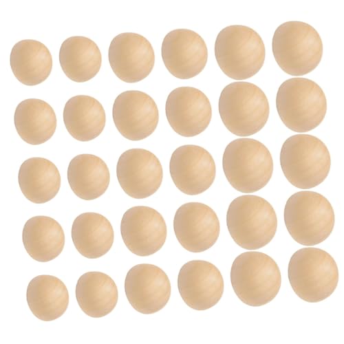 HAPINARY 300 Stück Teiliges Halbrunde Naturbelassene Holzperlen für DIY Bastelprojekte Kreative Dekorationen Natürliche Holzhalbkugeln Glatte Oberfläche Robust von HAPINARY