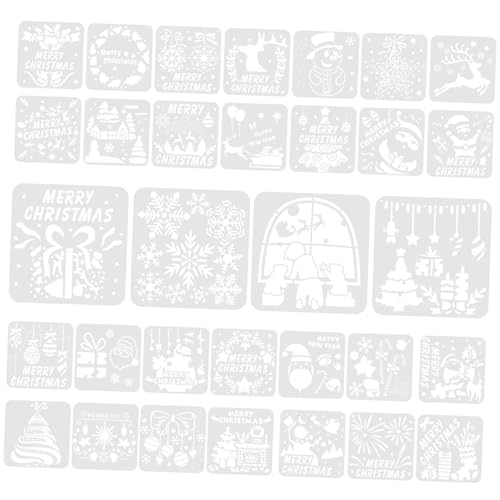 HAPINARY 32 Teiliges Weihnachtsschablonen Malwerkzeug, Malschablonen, Malvorlage, Bastelvorlagen, Schablonen Für Die Kartenherstellung, Schablone Zum Bemalen, Wandmalschablone, Große HAPINARY 32 Teiliges Weihnachtsschablonen Malwerkzeug, Malschablonen, Malvorlage, Bastelvorlagen, Schablonen Für Die Kartenherstellung, Schablone Zum Bemalen, Wandmalschablone, Große von HAPINARY