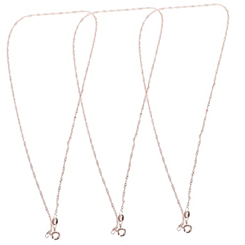 HAPINARY 3Stücke Roségold Wellenkette DIY Halskette für Anhänger Lange Halskette für Personalisierten Schmuck Exquisites Design Langlebige Materialien von HAPINARY