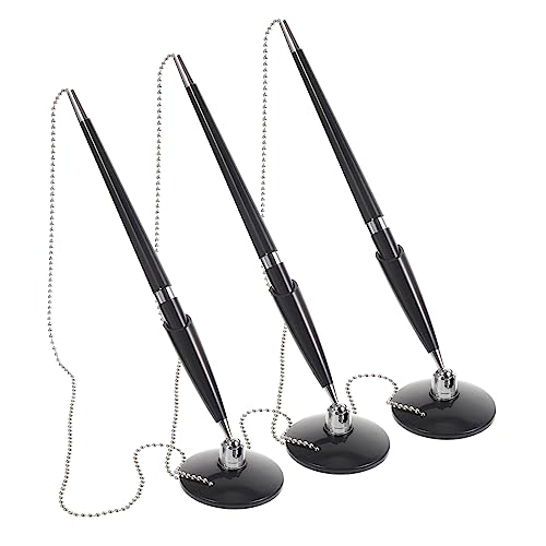 HAPINARY 3st Stift Mit Fester Basis Professioneller Kugelschreiber Dekorativer Kugelschreiber Mit Kette Bürostift Mit Kette Tischfester Signaturstift Büro Stift Drehstift Plastik Black HAPINARY 3st Stift Mit Fester Basis Professioneller Kugelschreiber Dekorativer Kugelschreiber Mit Kette Bürostift Mit Kette Tischfester Signaturstift Büro Stift Drehstift Plastik Black von HAPINARY