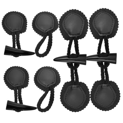 HAPINARY 4 Paare Dekorative Hornknöpfe PU Leder für Mäntel Vielseitige Knöpfe für Bekleidung und DIY Projekte Langlebige und Robuste Verschlüsse für Jacken und Kleider von HAPINARY