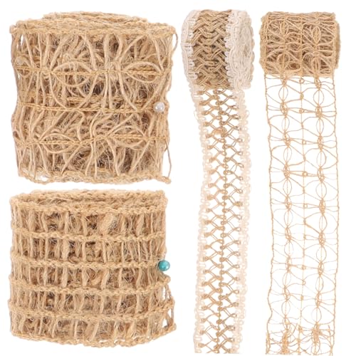HAPINARY 4 Rollen Dekoratives Leinenband, Geschenkband, Geschenkband, Geschenkverpackungsband, Party Verpackungsband, DIY Gewebtes Band, Party Verpackungsband, Schleifenband, Wickelband HAPINARY 4 Rollen Dekoratives Leinenband, Geschenkband, Geschenkband, Geschenkverpackungsband, Party Verpackungsband, DIY Gewebtes Band, Party Verpackungsband, Schleifenband, Wickelband von HAPINARY