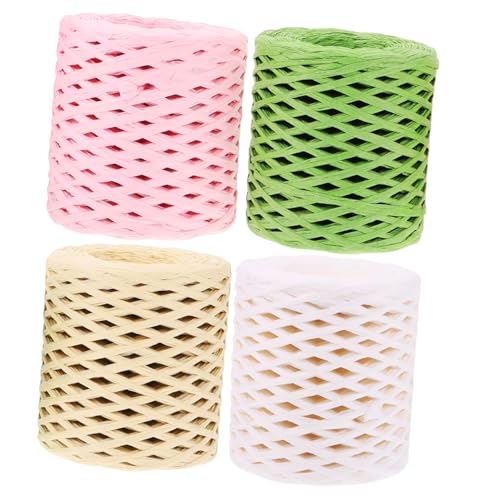 HAPINARY 4 Rollen Raffiaband, Raffia Bastelband, DIY Zubehör, Band, Bindfaden, Verpackungszubehör, Verpackungsseil, Verpackungszubehör, Raffia Bindfaden, Raffia DIY Zubehör HAPINARY 4 Rollen Raffiaband, Raffia Bastelband, DIY Zubehör, Band, Bindfaden, Verpackungszubehör, Verpackungsseil, Verpackungszubehör, Raffia Bindfaden, Raffia DIY Zubehör von HAPINARY