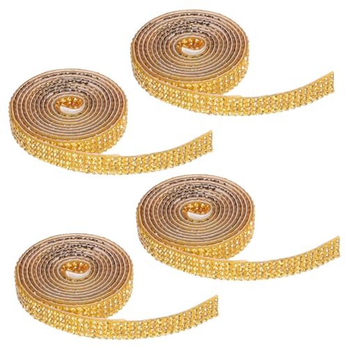 HAPINARY 4 Rollen Selbstklebendes Strassband Breit Glitzerband für Geschenkverpackung Kleidung DIY Schmuckherstellung Vielseitig Verwendbar Langlebig Glänzend HAPINARY 4 Rollen Selbstklebendes Strassband Breit Glitzerband für Geschenkverpackung Kleidung DIY Schmuckherstellung Vielseitig Verwendbar Langlebig Glänzend von HAPINARY
