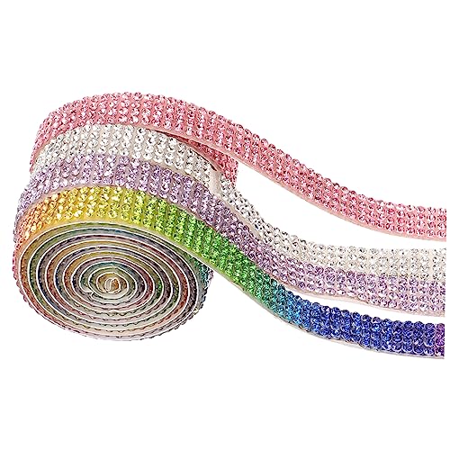 HAPINARY 4 Rollen Selbstklebendes Strassband Funkelndes Kristall Rhinestone Ribbon Farben DIY Dekoband für Handwerk Kleidung und Wohnaccessoires Langlebiges und Glattes Design HAPINARY 4 Rollen Selbstklebendes Strassband Funkelndes Kristall Rhinestone Ribbon Farben DIY Dekoband für Handwerk Kleidung und Wohnaccessoires Langlebiges und Glattes Design von HAPINARY