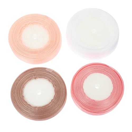HAPINARY 4 Rollen Transparentes Organza Band Breit Schimmerndes Geschenkband für DIY Dekoration Schleifen Blumensträuße Geschenkverpackung Weihnachtliche Bastelprojekte von HAPINARY
