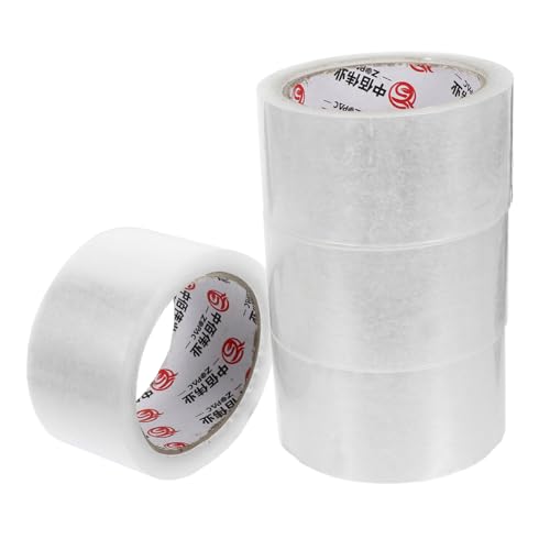 HAPINARY 4 Rollen Verpackungsband Transparentes Klebeband für Kartons Hochviskos Stark Dehnbar für Umzug und Versand von HAPINARY