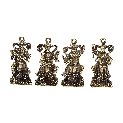 HAPINARY 4 Stück Antike Buddha Statue Set Retro Kupfer Anhänger für Schlüsselbund Feng Shui Deko DIY Schmuck Chinesische Traditionselemente Wohnkultur von HAPINARY