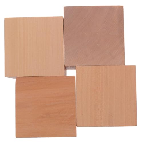 HAPINARY 4 Stück Blöcke Unvollendete Leere Holzwürfel Holzblock Unvollendete Holzwürfel Holzquadratwürfel Unvollendete Holzwürfel Holzquadratwürfel Unvollendete Leere Holzwürfel von HAPINARY