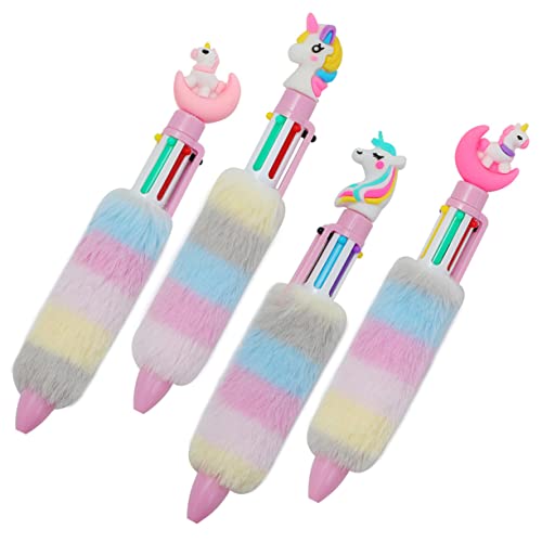 HAPINARY 4 Stück Bunte Einhorn Kugelschreiber für Mädchen Niedliche Plüsch Stifte Sechs Farben Leicht und Tragbar für Schule und Schreibwaren HAPINARY 4 Stück Bunte Einhorn Kugelschreiber für Mädchen Niedliche Plüsch Stifte Sechs Farben Leicht und Tragbar für Schule und Schreibwaren von HAPINARY