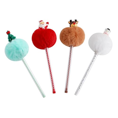 HAPINARY 4 Stück Cartoon Weihnachts Kugelschreiber Mit Fellknäuel, Schreibpreis, Schulschreibwaren Für Schüler, Unterschriftenstifte Für Schüler, Schreibstifte Für Schüler, Stifte Für HAPINARY 4 Stück Cartoon Weihnachts Kugelschreiber Mit Fellknäuel, Schreibpreis, Schulschreibwaren Für Schüler, Unterschriftenstifte Für Schüler, Schreibstifte Für Schüler, Stifte Für von HAPINARY