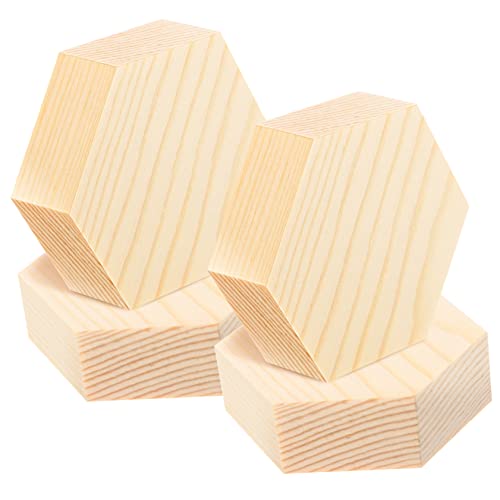HAPINARY 4 Stück DIY Puzzle Holzstück, DIY Holzspäne, Holzscheiben Für Diy, Unbehandeltes Holz, Sechseckscheiben, Unbehandelte Holzscheiben, DIY Zubehör, Sechseck Ausschnitte, von HAPINARY