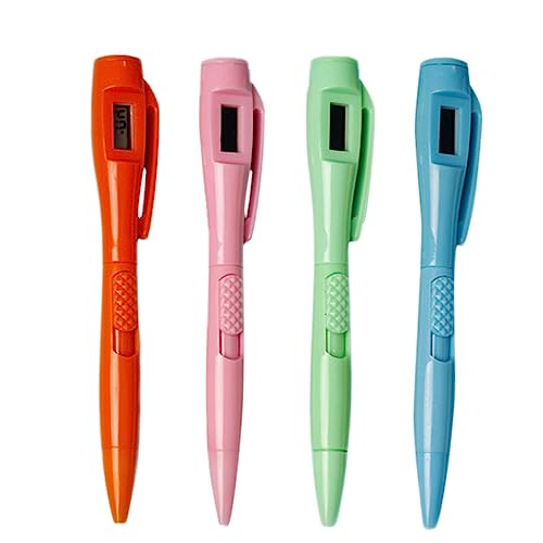 HAPINARY 4 Stück Elektronische Uhr Kugelschreiber für Schüler und Büro Tragbare Prüfungsstifte mit Integriertem Zeitmesser aus Hochwertigem Farben Zufällig Zufällige Farbe Zufällige Farbe von HAPINARY
