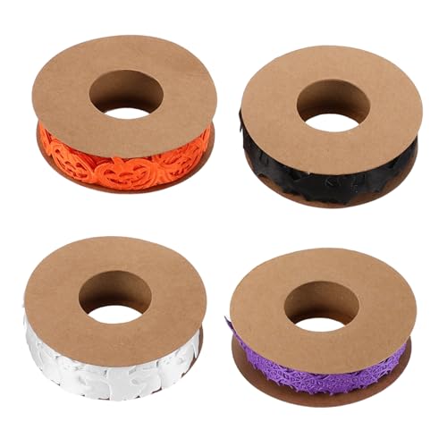 HAPINARY 4 Stück Fledermausband Dekor Spinnennetzband Halloween Bastelband Kranz Bastelband DIY Band Zubehörband Für Halloween Kränze Partyband Haloween Band von HAPINARY