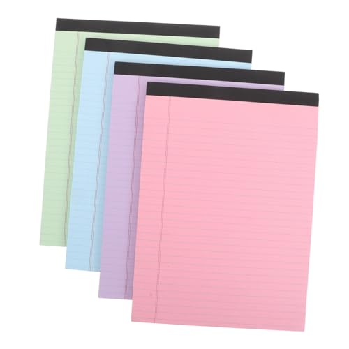 HAPINARY 4 Stück Liniertes Notizbuch Mikroperforierte Pastellfarben für Büro Schule und Zuhause Hochwertige Notizblöcke für Präzise Notizen von HAPINARY
