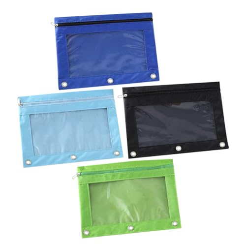 HAPINARY 4 Stück Loseblatt Schreibwarentasche, Binder Stofftasche, Bleistifttasche Für 3 Ringe, Binder Stoff Aktentasche, Binder Kartenhalter, Binder Stiftetasche, 3 Ringe, Blindertasche, von HAPINARY