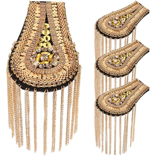 HAPINARY 4 Stück Quastenkette Epaulette Baumelnde Kette Epauletten Quaste Epauletten Schulter Chic Quaste Epauletten Schulter Epauletten Schulter Epauletten von HAPINARY