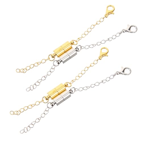 HAPINARY 4 Stück Teiliges Kupfer Magnetisches Halsketten Verlängerungsset mit Ketten für Schmuckherstellung Praktische Schmuckverbinder in Gold und Weißgold Einfach Anzubringen für HAPINARY 4 Stück Teiliges Kupfer Magnetisches Halsketten Verlängerungsset mit Ketten für Schmuckherstellung Praktische Schmuckverbinder in Gold und Weißgold Einfach Anzubringen für von HAPINARY