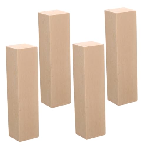 HAPINARY 4 Stück Teiliges Lindenholz Schnitzblöcke Naturbelassene Holzbretter für DIY Projekte Kreative Schnitzerei Malerei und Basteln Glatte Oberfläche für Präzises Arbeiten von HAPINARY