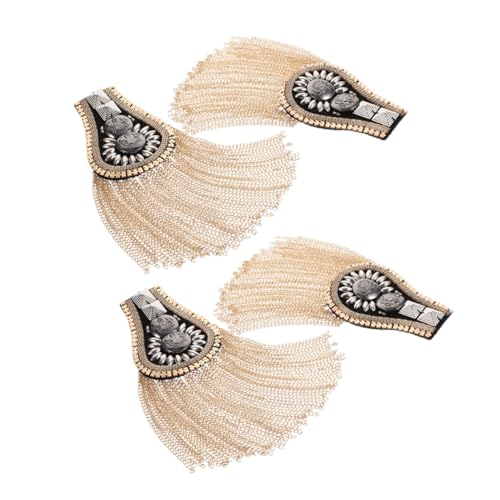 HAPINARY 4 Stück Teiliges Punk Schulter Epaulett aus Metall mit Quasten und Nieten Dekorative Schulterverzierung zum Einfachen Anbringen für Kostüme Steampunk und Party Outfits Goldfarben HAPINARY 4 Stück Teiliges Punk Schulter Epaulett aus Metall mit Quasten und Nieten Dekorative Schulterverzierung zum Einfachen Anbringen für Kostüme Steampunk und Party Outfits Goldfarben von HAPINARY