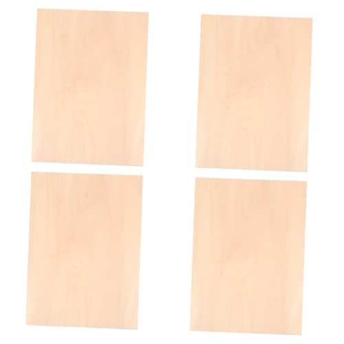 HAPINARY 4 Stück Teiliges Unbehandelter Holzplatten Glatte Oberfläche DIY Bastelholzplatten zum Schnitzen und Dekorieren Vielseitig Verwendbar Langlebig von HAPINARY
