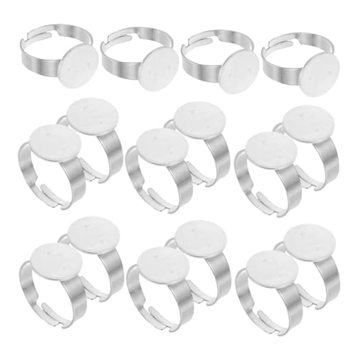 HAPINARY 40 Stück Edelstein -Ring -Tablett Schmucklünetten-Rohlinge Ringfassungen Ringeinstellungen runde Ringrohlinge Fingerringe Rohlinge flacher Ringsockel Rostfreier Stahl Silber HAPINARY 40 Stück Edelstein -Ring -Tablett Schmucklünetten-Rohlinge Ringfassungen Ringeinstellungen runde Ringrohlinge Fingerringe Rohlinge flacher Ringsockel Rostfreier Stahl Silber von HAPINARY