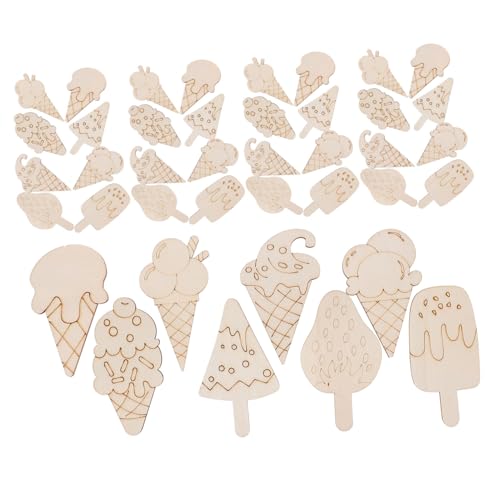 HAPINARY 40 Stück Malbare Holz Ausschnitte für DIY Projekte Holz Dekorationen Bastelideen Süße Holzscheiben für Partys und Heimdekoration Eiscreme Formen HAPINARY 40 Stück Malbare Holz Ausschnitte für DIY Projekte Holz Dekorationen Bastelideen Süße Holzscheiben für Partys und Heimdekoration Eiscreme Formen von HAPINARY