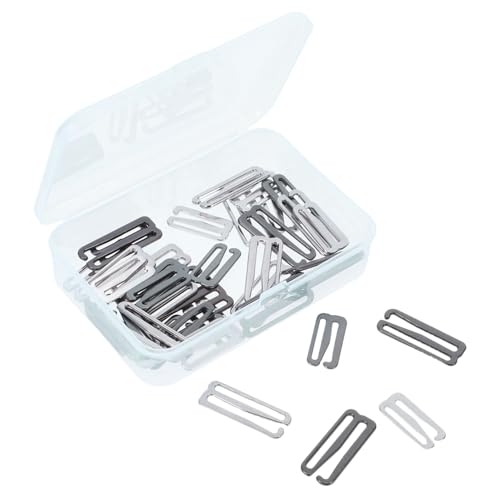 HAPINARY 40 Stück Teiliges Metall-Trägerhaken und Clips aus Langlebiger Zinklegierung Verstellbare Bügel für Dessous Badeanzüge und Bikini-oberteile mit Praktischem Aufbewahrungsbehälter von HAPINARY