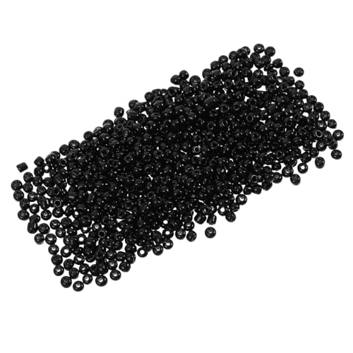 HAPINARY 4000 STÜCKE Glasperlen Kleine Runde Spacer Beads für Cross stitch DIY Schmuckherstellung Armbänder Halsketten Bastelperlen Schwarz Packung von HAPINARY
