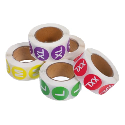HAPINARY 5 Rollen Rund Größenaufkleber Weißer Text Mehrfarbige Klebeetiketten Für Kleidung S Xxxl Größenetiketten Kleidung Aufkleber Beschriften HAPINARY 5 Rollen Rund Größenaufkleber Weißer Text Mehrfarbige Klebeetiketten Für Kleidung S Xxxl Größenetiketten Kleidung Aufkleber Beschriften von HAPINARY