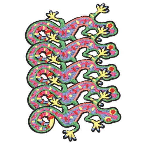 HAPINARY 5 Stück Gecko Stickerei Aufnäher, Applikation, Stickerei, Kleidung, Aufnäher, Kleidung, Applikation, Diy, Kleidung, Nähen, Applikation, Kostüm Aufnäher, Zubehör, Kostüm HAPINARY 5 Stück Gecko Stickerei Aufnäher, Applikation, Stickerei, Kleidung, Aufnäher, Kleidung, Applikation, Diy, Kleidung, Nähen, Applikation, Kostüm Aufnäher, Zubehör, Kostüm von HAPINARY