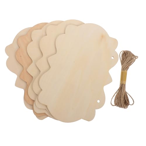 HAPINARY 5 Stück Große Holzschilder aus Basswood mit Juteseil Unbemalte Quadratische Tür Wanddekoration zum Bemalen Gravieren und Diy-basteln Blanko Holztafeln zum Aufhängen von HAPINARY