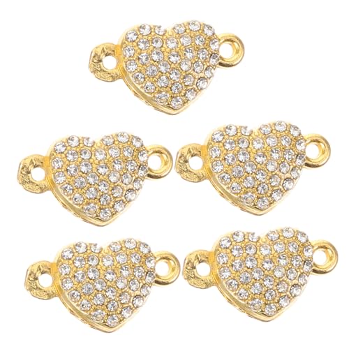 HAPINARY 5 Stück Herz Armbandschnalle, Halskettenverschlüsse, Halskettenverschlüsse, Schmuck Halskettenschnalle, Magnetverschluss, Verbinder, Magnetschnallen Für Halsketten, Schmuck, DIY von HAPINARY