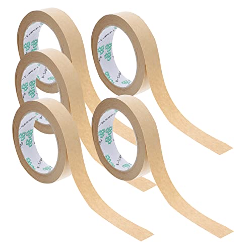 HAPINARY 5 Stück Kraftpapier Klebeband Umweltfreundliches Wasserdichtes Paketband mit Starker Haftung Verpacken Fixieren und Versiegeln von Kartons von HAPINARY