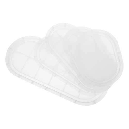 HAPINARY 5 Stück Ovale Tablettform Harzschalenform Silikonharzgussschale Epoxid-Gießform ovale Schalenform Schmucktablett Harzform Schalenform aus Silikon Silikonschmuckform Kieselgel Weiß von HAPINARY
