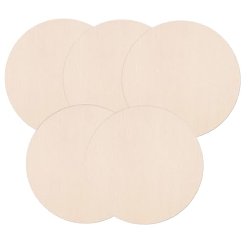 HAPINARY 5 Stück Runde Holzscheiben Naturbelassen für DIY Basteln Hochzeit Dekoration Holzrundlinge Holzscheiben zum Bemalen und Verzieren HAPINARY 5 Stück Runde Holzscheiben Naturbelassen für DIY Basteln Hochzeit Dekoration Holzrundlinge Holzscheiben zum Bemalen und Verzieren von HAPINARY